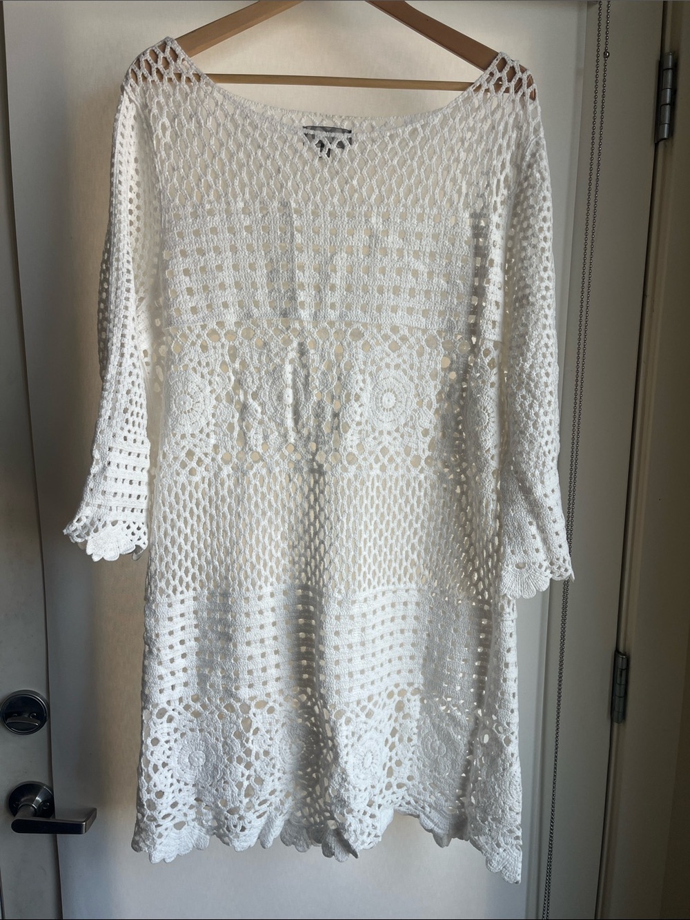 White Crochet Lace Women's Dress or Bathing Suit Cover up